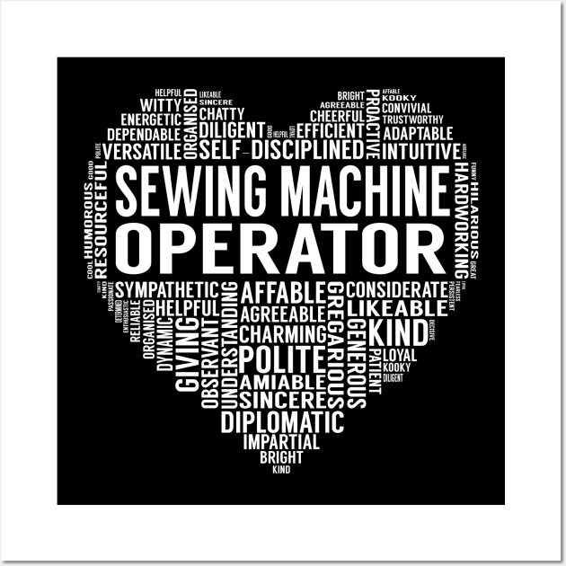 Sewing Machine Operator Heart Wall Art by LotusTee